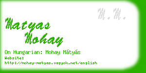 matyas mohay business card