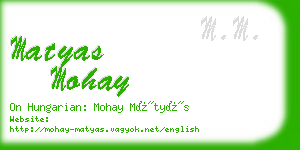 matyas mohay business card